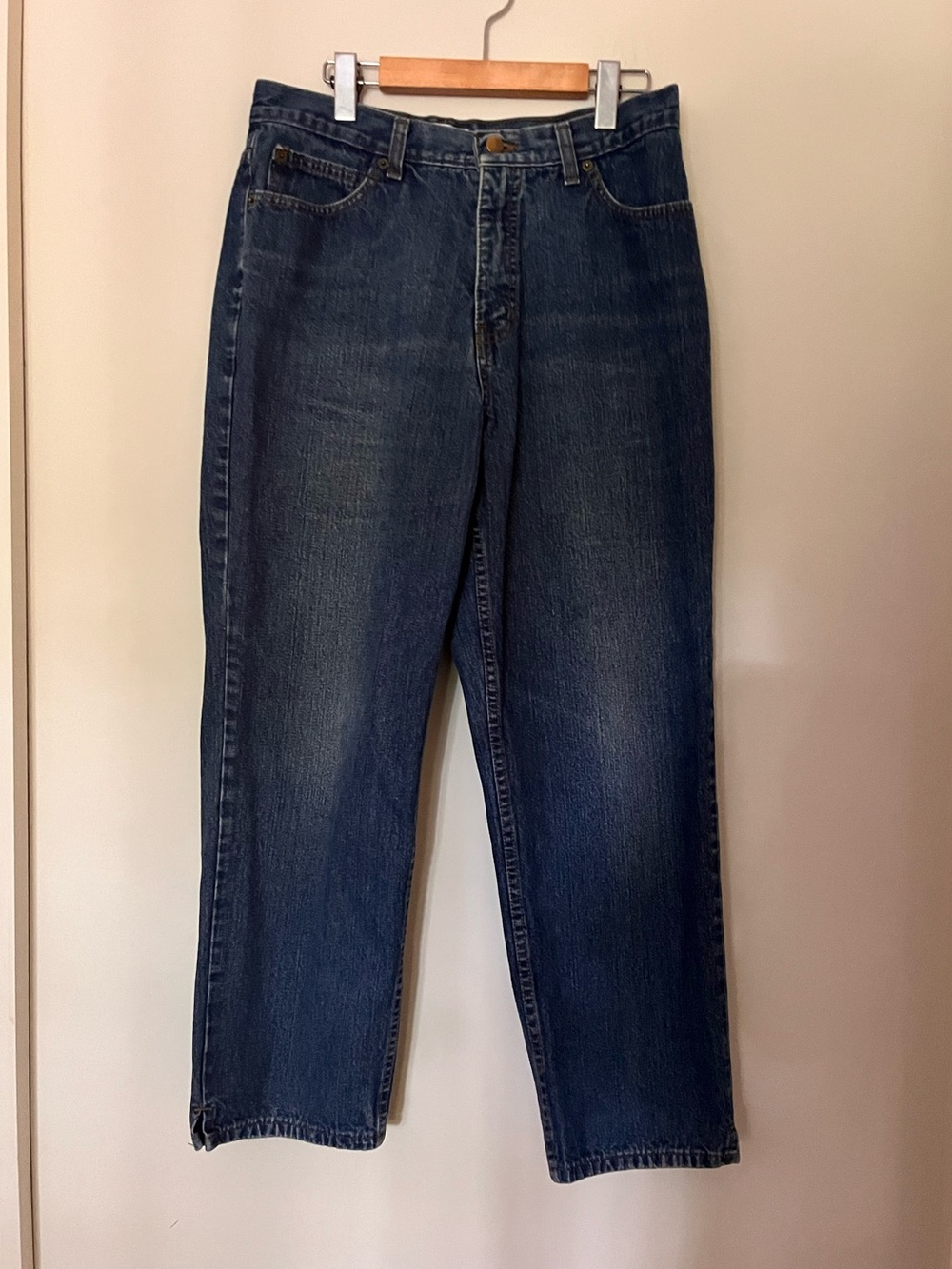 Vintage Classic 100% Cotton Medium Blue Rena Rowan Straight Leg Crop Jeans 10